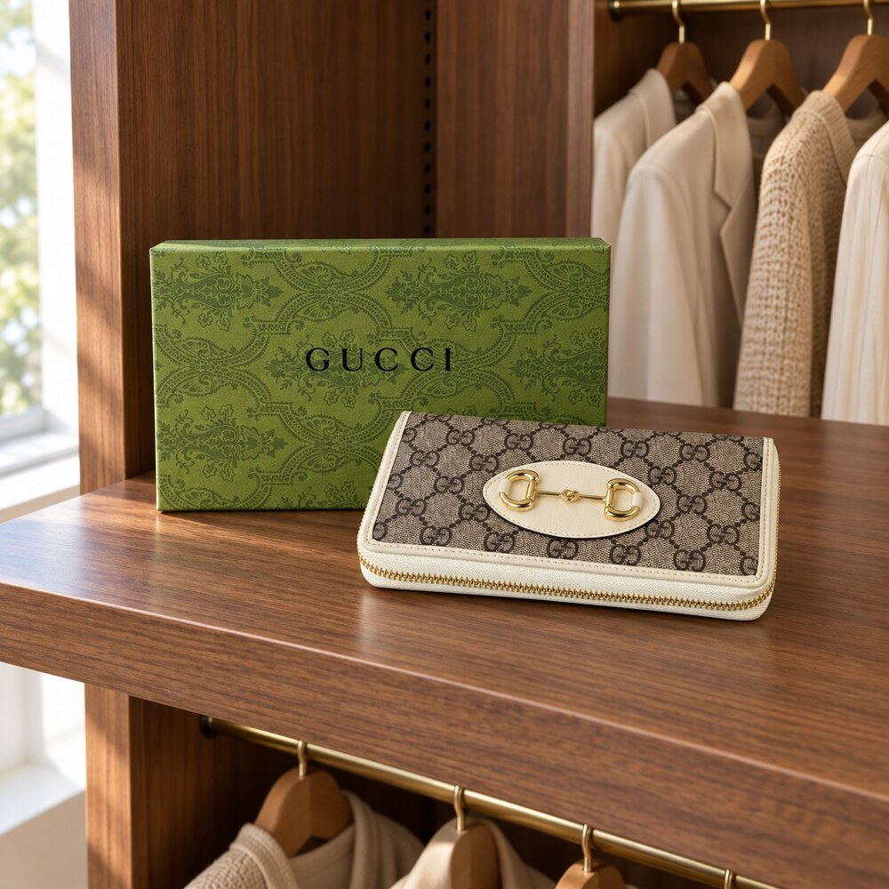 Gucci Horsebit 1955 GG Canvas Zip Around Long Wallet - Picture 3 of 6